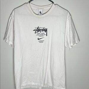 Nike x Stussy international White Tee with Black Logo
